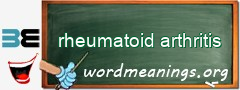 WordMeaning blackboard for rheumatoid arthritis